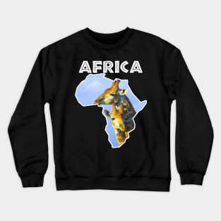 African Wildlife Continent Giraffe Cuddles Crewneck Sweatshirt